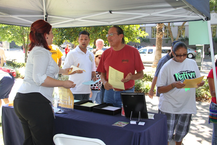 CalHR Exams Analyst Kristin Damask helps job seekers at the fair