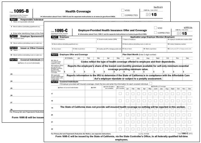 New health care forms - 1095-B and 1095-C