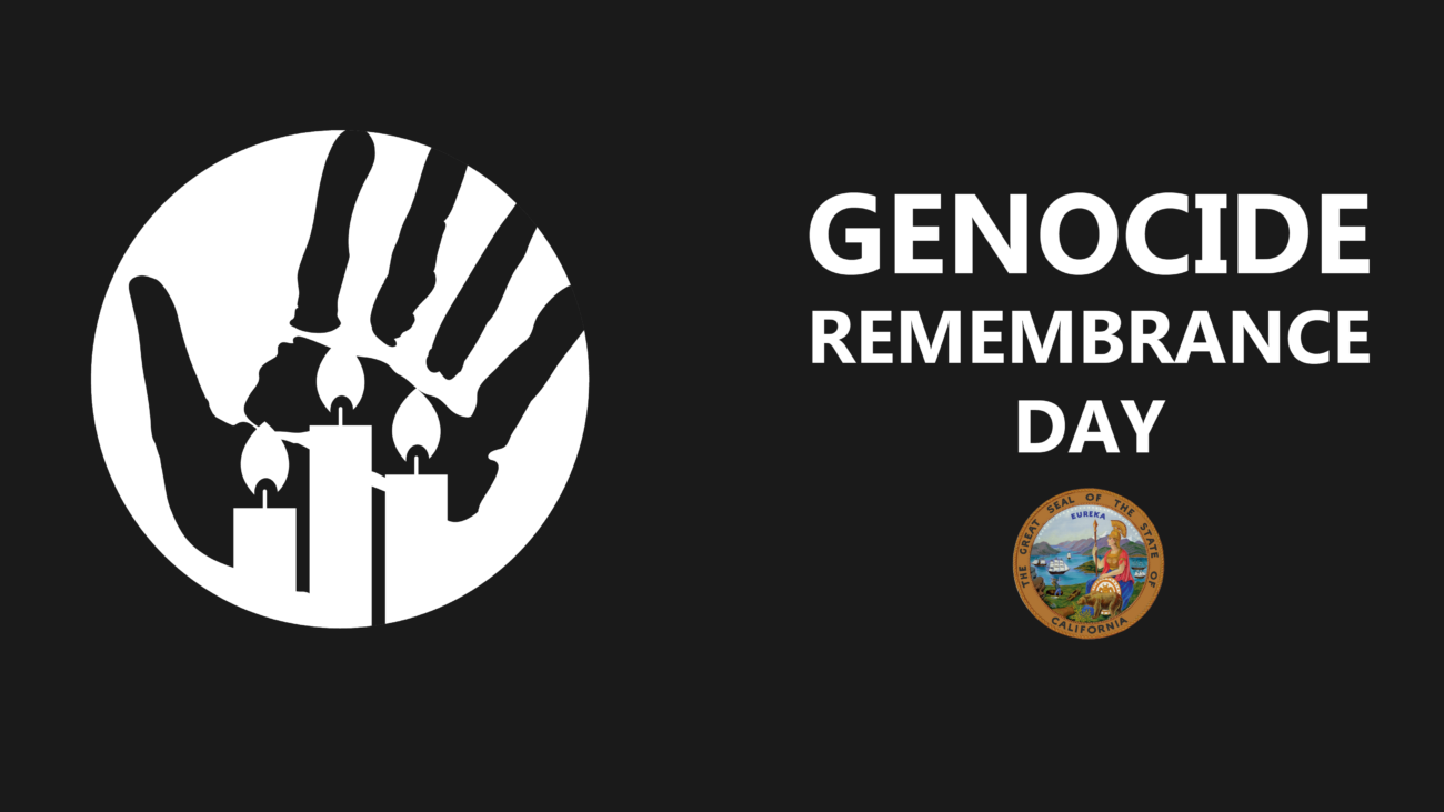 Black virtual background with a silhouette of a handprint with white outline of candles in the foreground. On the right the text reads, 